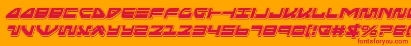 Seariderfalconpunchital-Schriftart – Rote Schriften auf orangefarbenem Hintergrund