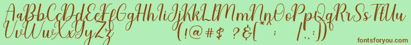 Charliez Demo Font – Brown Fonts on Green Background