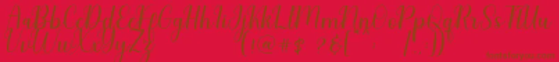 Charliez Demo Font – Brown Fonts on Red Background