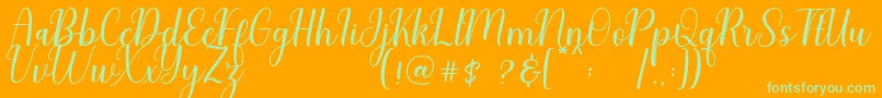 Charliez Demo Font – Green Fonts on Orange Background