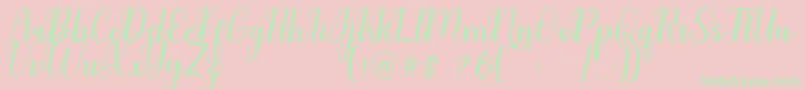 Charliez Demo Font – Green Fonts on Pink Background