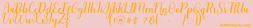 Charliez Demo Font – Orange Fonts on Pink Background