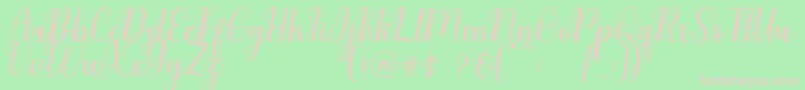 Charliez Demo Font – Pink Fonts on Green Background