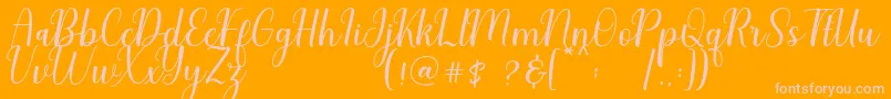 Charliez Demo Font – Pink Fonts on Orange Background