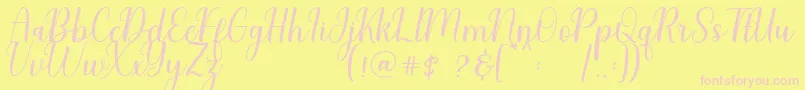 Charliez Demo Font – Pink Fonts on Yellow Background