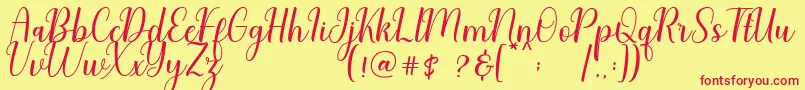 Charliez Demo Font – Red Fonts on Yellow Background