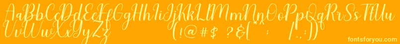 Charliez Demo Font – Yellow Fonts on Orange Background
