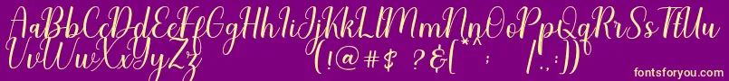 Charliez Demo Font – Yellow Fonts on Purple Background