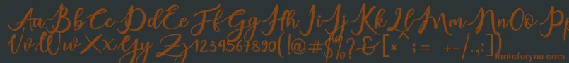 charlinda-fontti – ruskeat fontit mustalla taustalla
