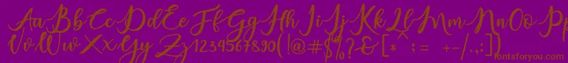 Fonte charlinda – fontes marrons em um fundo roxo
