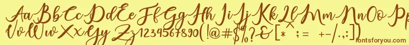 charlinda Font – Brown Fonts on Yellow Background