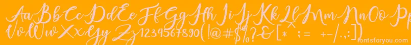 Czcionka charlinda – różowe czcionki na pomarańczowym tle