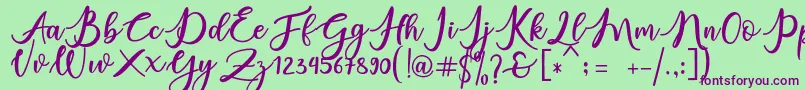 charlinda Font – Purple Fonts on Green Background