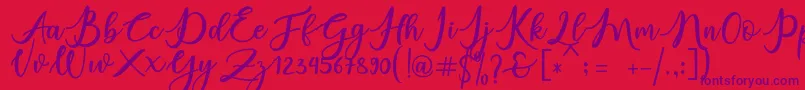 charlinda Font – Purple Fonts on Red Background