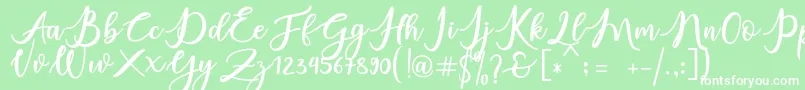 charlinda-fontti – valkoiset fontit vihreällä taustalla