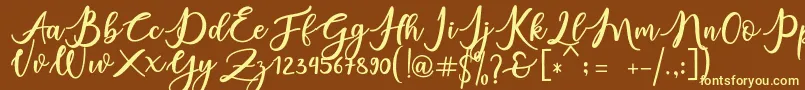 Czcionka charlinda – żółte czcionki na brązowym tle