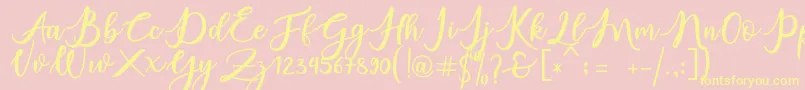 charlinda Font – Yellow Fonts on Pink Background