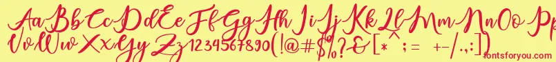 charlinda Font – Red Fonts on Yellow Background