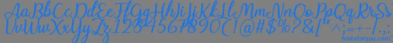 Charline font Font – Blue Fonts on Gray Background