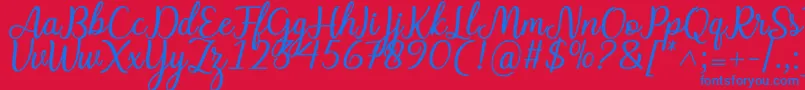 Charline font Font – Blue Fonts on Red Background