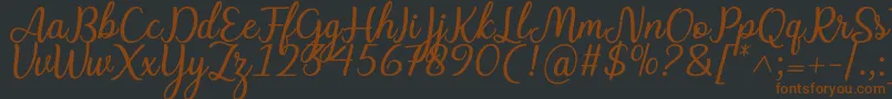 Charline font-Schriftart – Braune Schriften auf schwarzem Hintergrund
