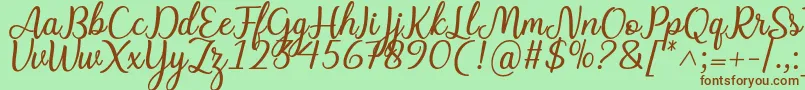 Шрифт Charline font – коричневые шрифты на зелёном фоне