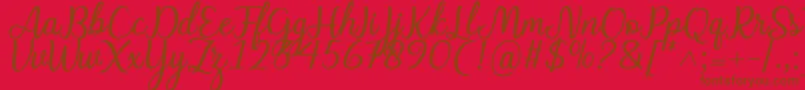 Charline font Font – Brown Fonts on Red Background