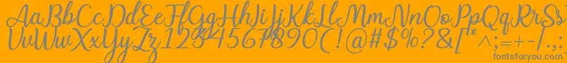 Fonte Charline font – fontes cinzas em um fundo laranja