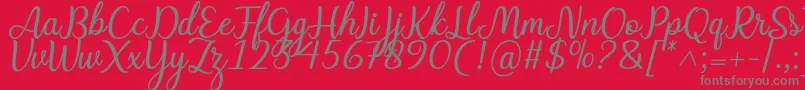 Charline font-fontti – harmaat kirjasimet punaisella taustalla