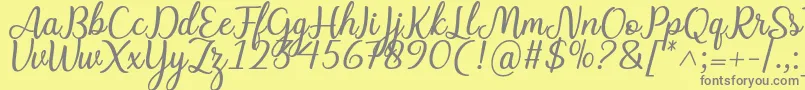 フォントCharline font – 黄色の背景に灰色の文字