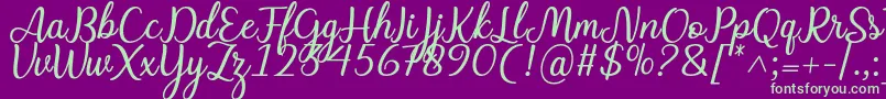 Charline font-fontti – vihreät fontit violetilla taustalla