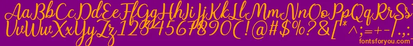 Police Charline font – polices orange sur fond violet