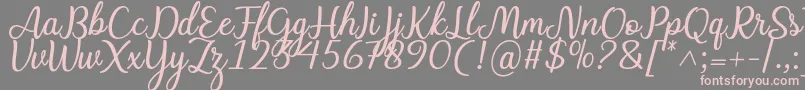 Czcionka Charline font – różowe czcionki na szarym tle