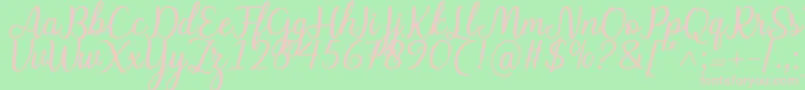 Fonte Charline font – fontes rosa em um fundo verde