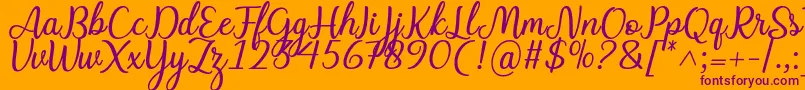 Police Charline font – polices violettes sur fond orange