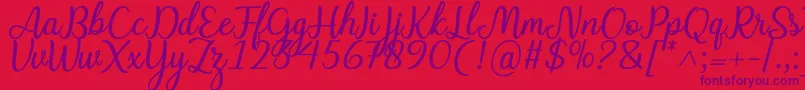 Police Charline font – polices violettes sur fond rouge