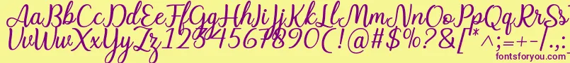 Charline font Font – Purple Fonts on Yellow Background