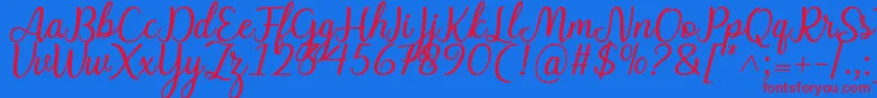 Charline font Font – Red Fonts on Blue Background
