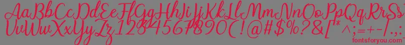 Charline font-Schriftart – Rote Schriften auf grauem Hintergrund