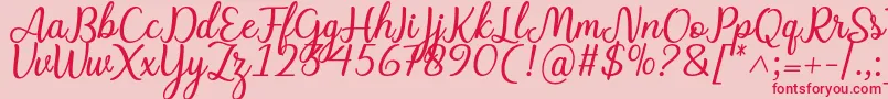 Czcionka Charline font – czerwone czcionki na różowym tle