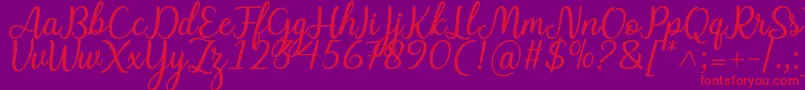 Charline font Font – Red Fonts on Purple Background