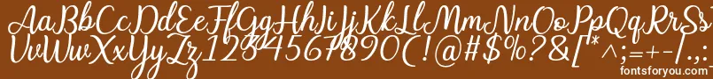 Charline font-Schriftart – Weiße Schriften auf braunem Hintergrund