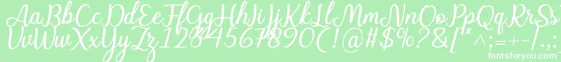 フォントCharline font – 緑の背景に白い文字
