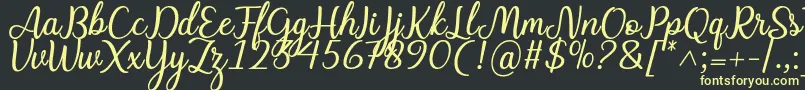 フォントCharline font – 黒い背景に黄色の文字