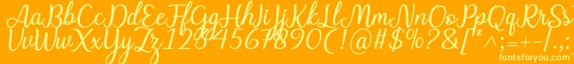 Charline font Font – Yellow Fonts on Orange Background