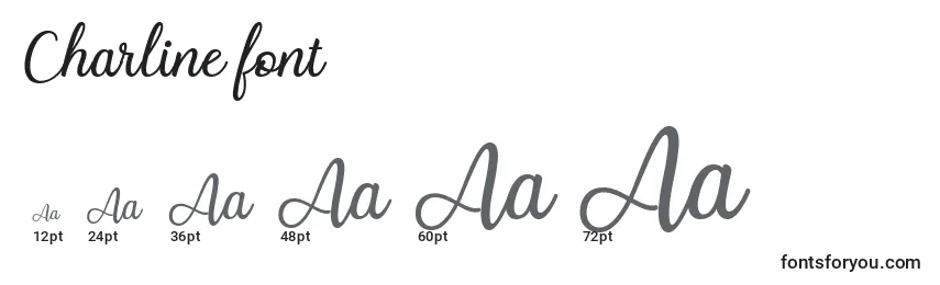 Размеры шрифта Charline font