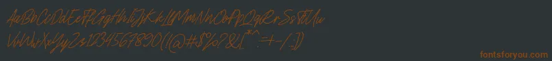 Charlion Slant Script-Schriftart – Braune Schriften auf schwarzem Hintergrund