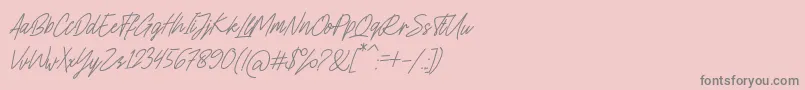 フォントCharlion Slant Script – ピンクの背景に灰色の文字