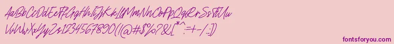 Charlion Slant Script-Schriftart – Violette Schriften auf rosa Hintergrund