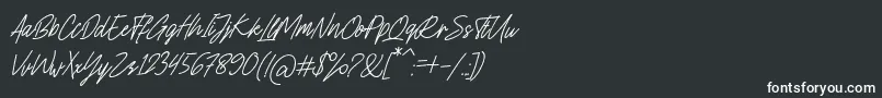 フォントCharlion Slant Script – 黒い背景に白い文字